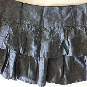 Denim ruffle skirt
